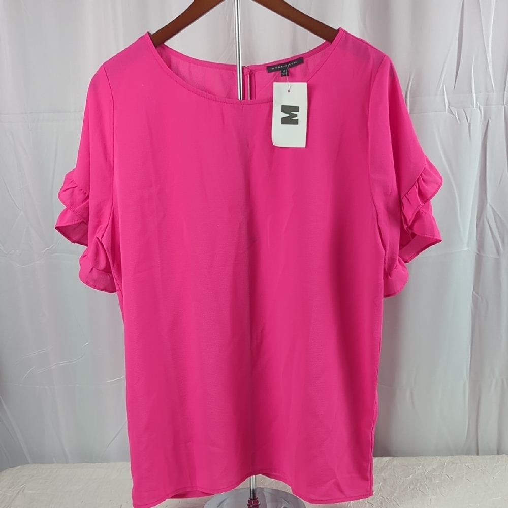 Staccato Vibrant Pink Ruffle Sleeve Blouse